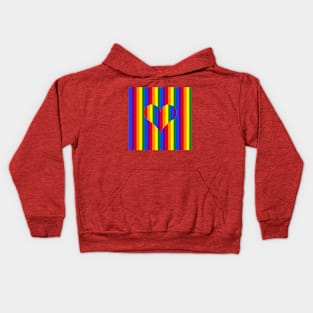 LGBT Striped Heart Kids Hoodie